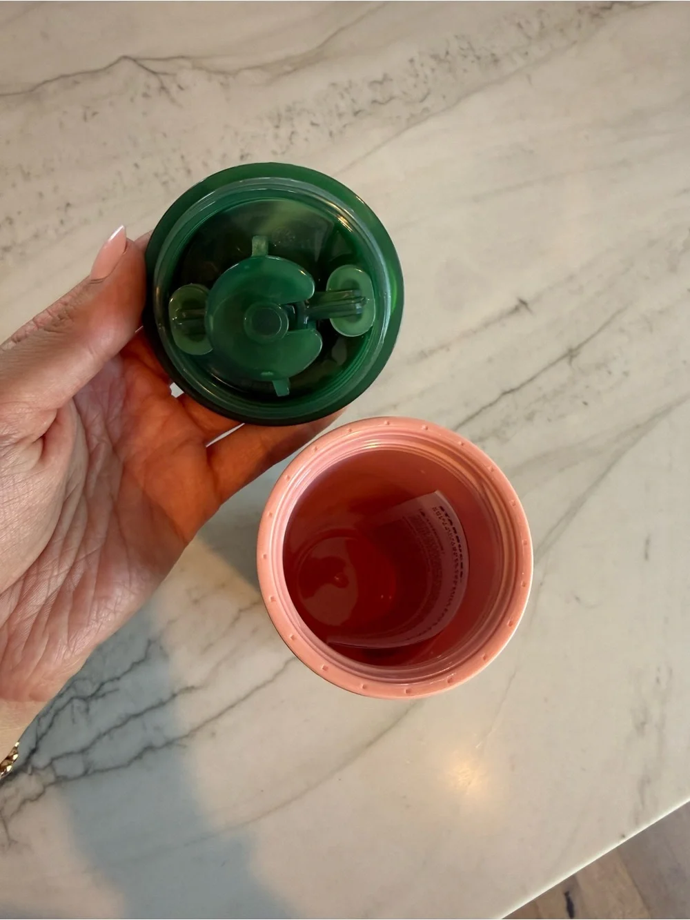 Starbucks Iridescent Green Pink Patterned Stainless Tumbler